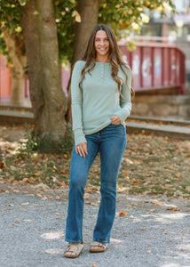 Brushed Knit Henley