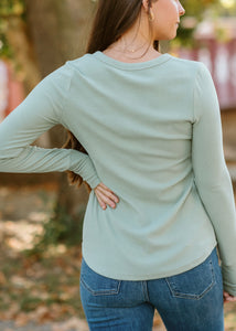 Brushed Knit Henley