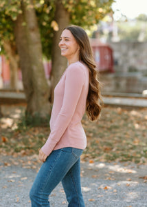 Brushed Knit Henley