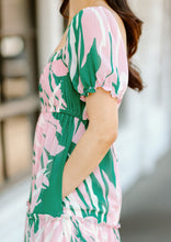 Load image into Gallery viewer, Tropical Print Floral Midi Dress
