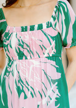 Load image into Gallery viewer, Tropical Print Floral Midi Dress
