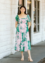 Load image into Gallery viewer, Tropical Print Floral Midi Dress
