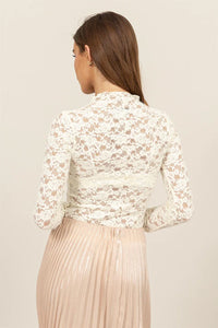 Mock Neck Lace Top